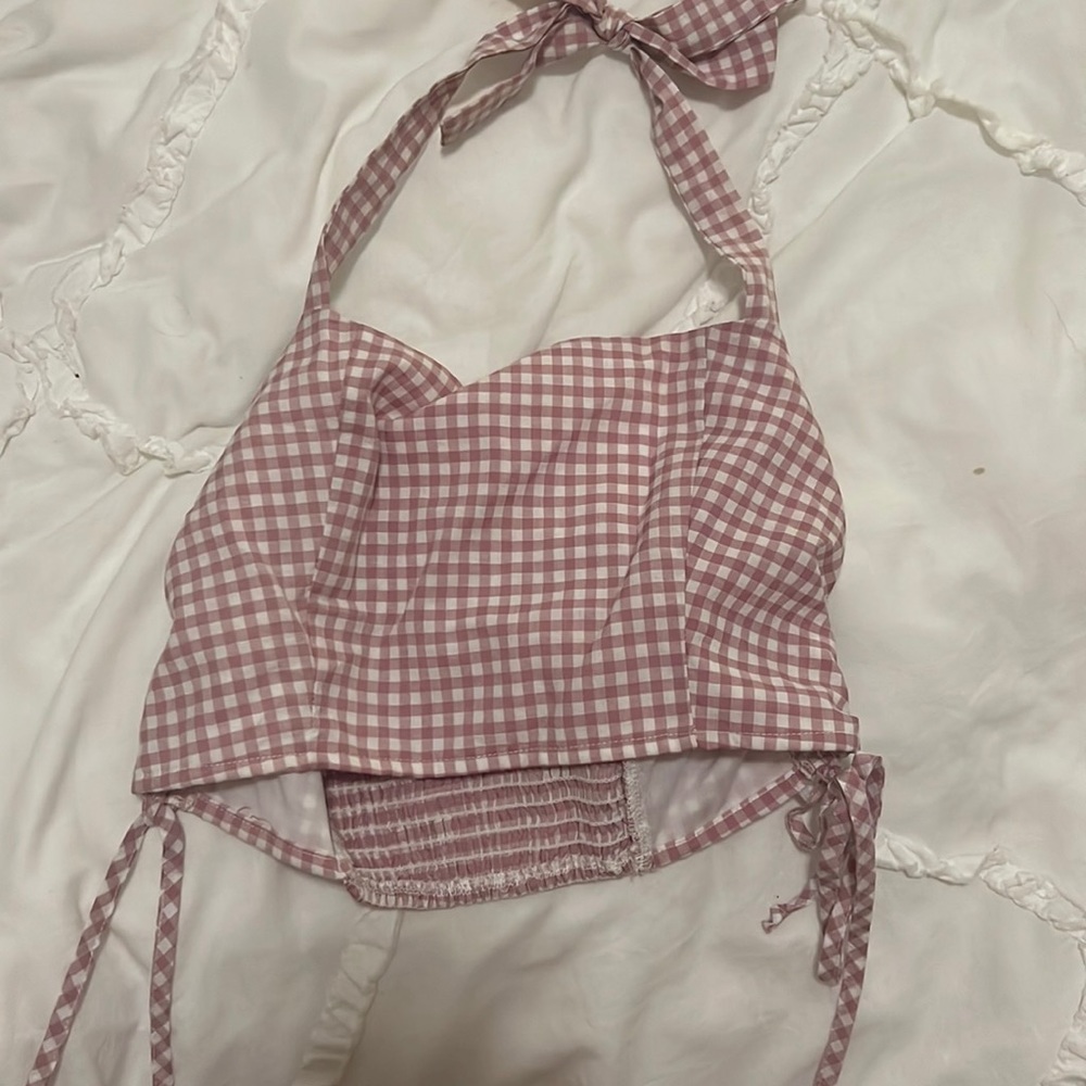 Pacsun Pink Checkered Halter Top